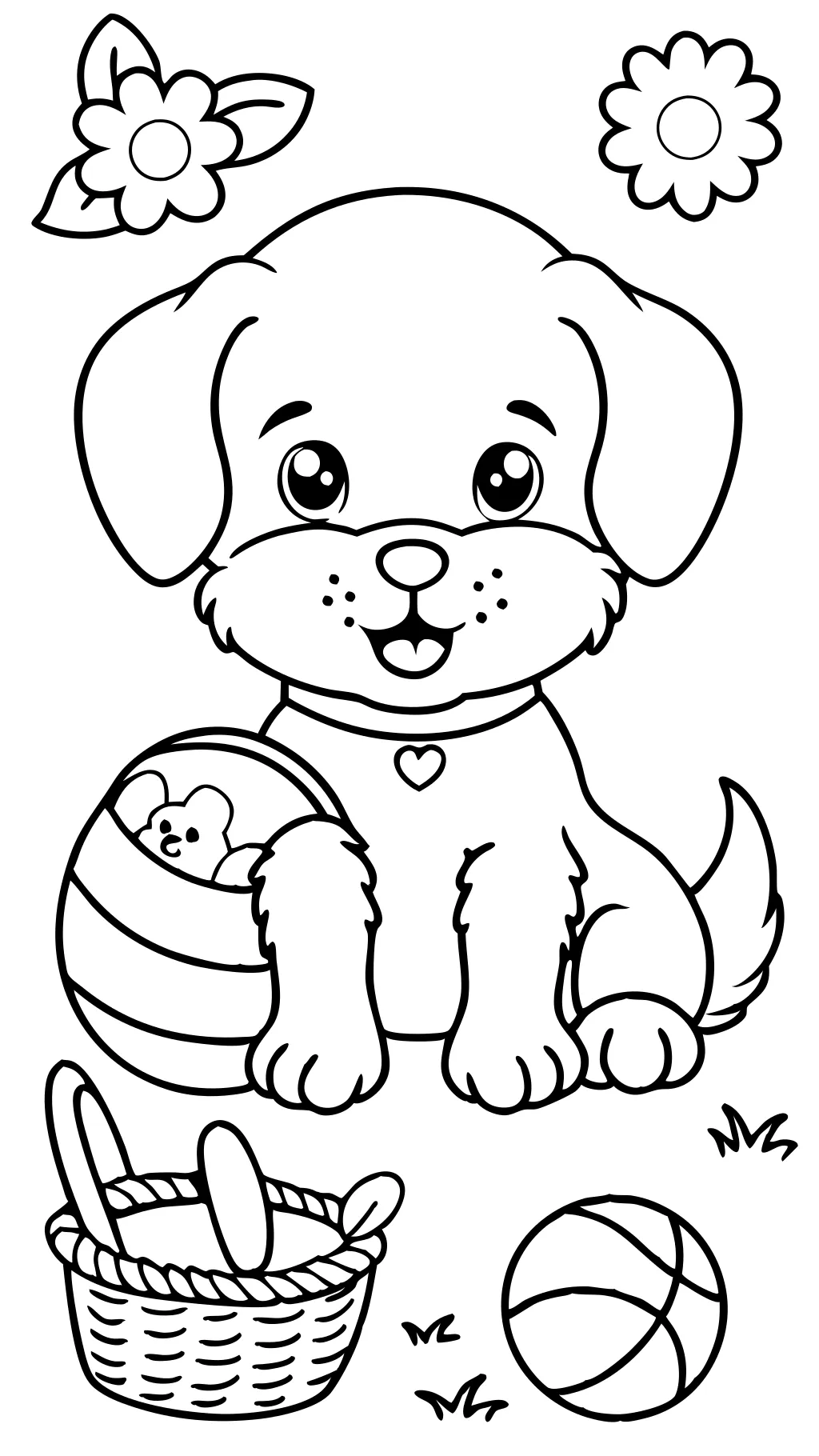 coloring pages of a cute puppy